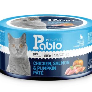 333 کنسرو گربه بالغ پابلو (مرغ،ماهی و کدو) 200 گرمی