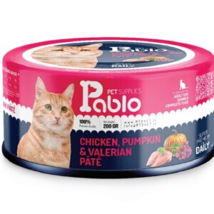 کنسرو گربه بالغ پابلو (مرغ،کدو و سبزیجات) 200 گرمی