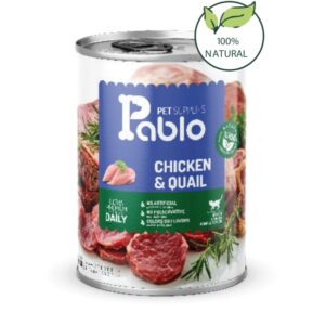 کنسرو نچرال بچه گربه پابلو  (مرغ و بلدرچین) 400 گرمی