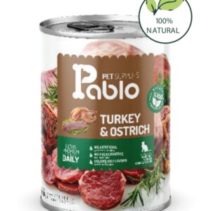 888 کنسرو نچرال گربه بالغ پابلو (گوشت بوقلمون و شترمرغ) 400 گرمی