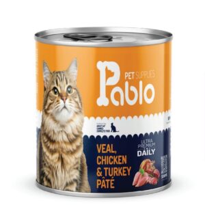 کنسرو گربه بالغ پابلو (مرغ،گوشت و بوقلمون) 800 گرمی