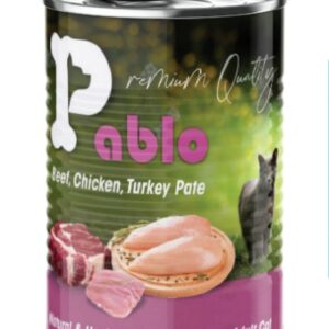 333 کنسرو گربه بالغ پابلو (گوشت،مرغ و بوقلمون) 400 گرمی