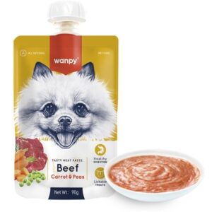 پودینگ سگ ونپی طعم گوشت و نخود فرنگی و هویج مخصوص سگ