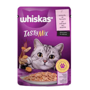 پوچ ویسکاس تیستی میکس (طعم سالمون وهویج در سس گروی)